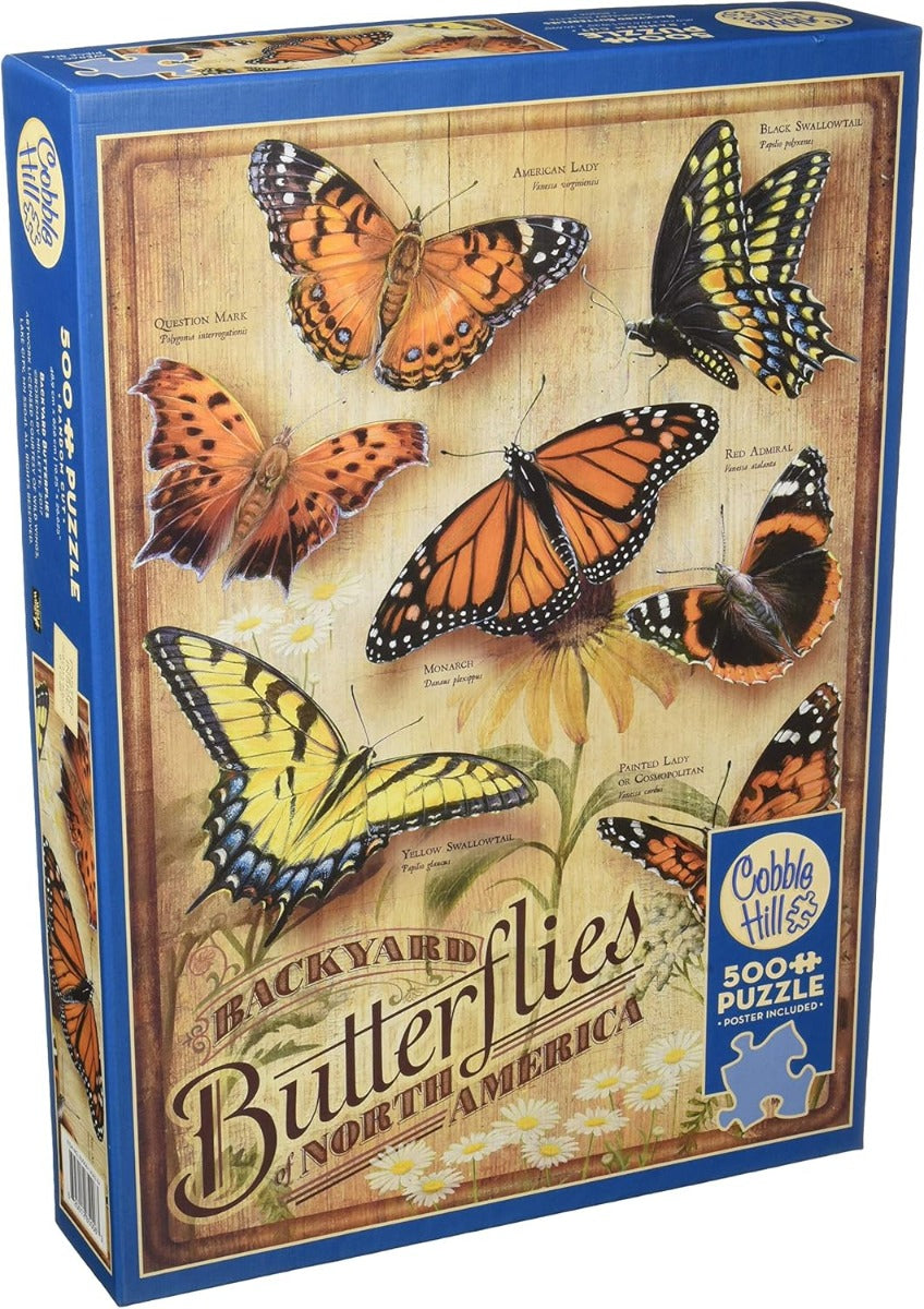 Backyard Butterflies, 500 Piece Puzzle, Cobble Hill