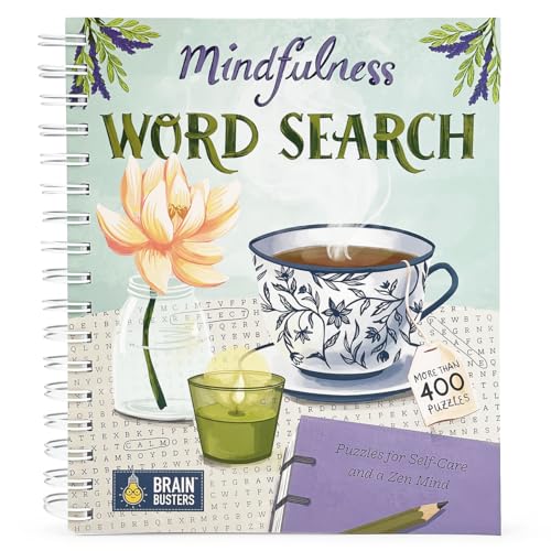 Mindfulness Word Search Book - Spiral-Bound Puzzle Multi-Level Word Search Book for Adults Including More Than 400 Puzzles; Puzzles for Self-Care and a Zen Mind - Parragon Books