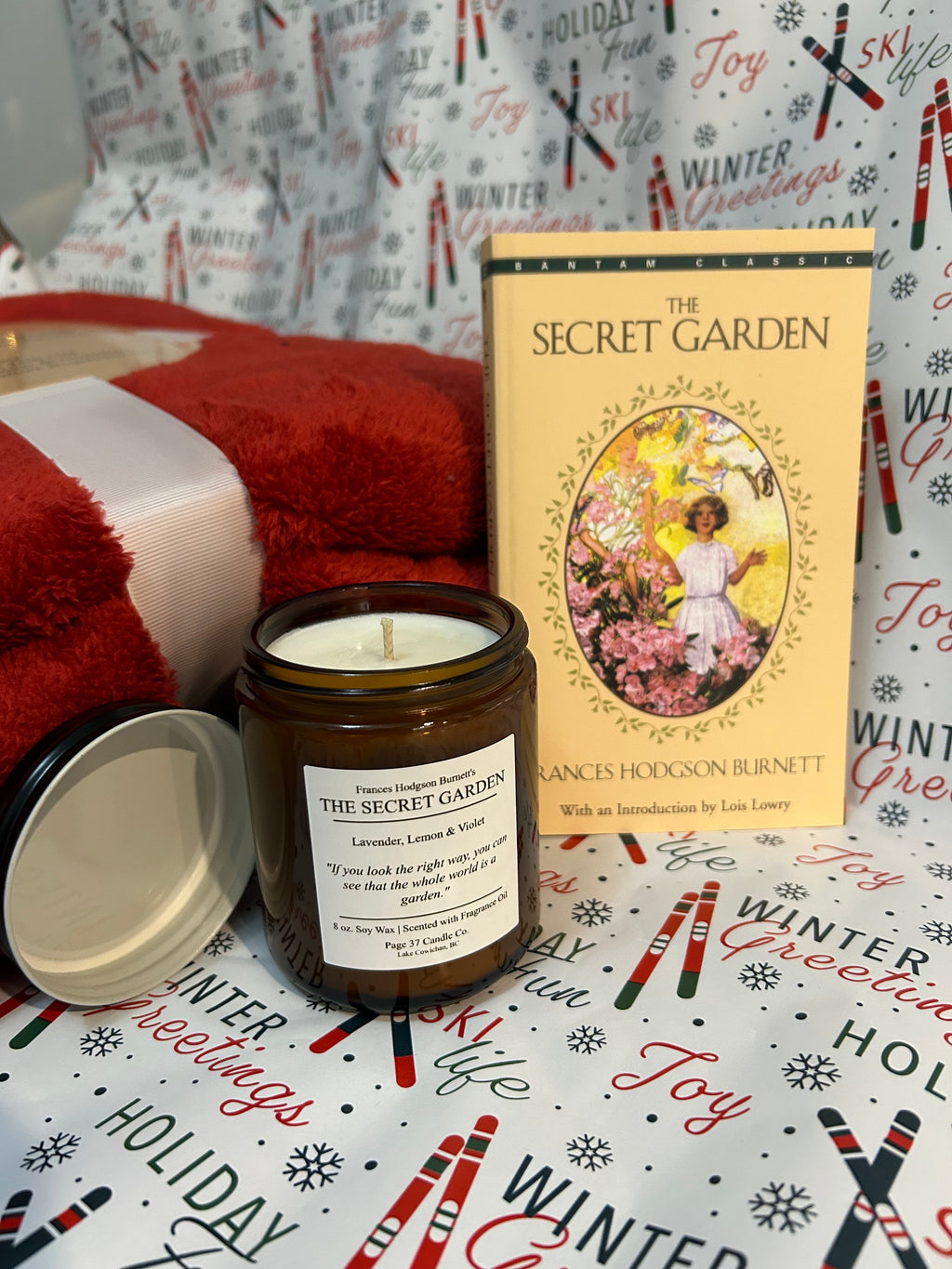 The Cozy Classic Set (3pc) ~Throw, Classic Novel & Candle