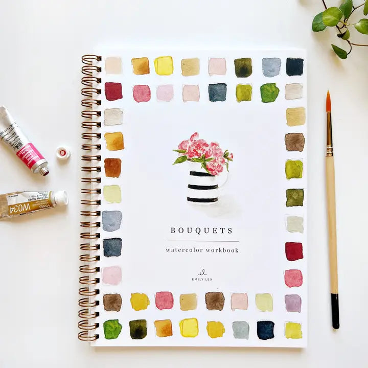 Bouquets Watercolor Workbook - Emily Lex Studio