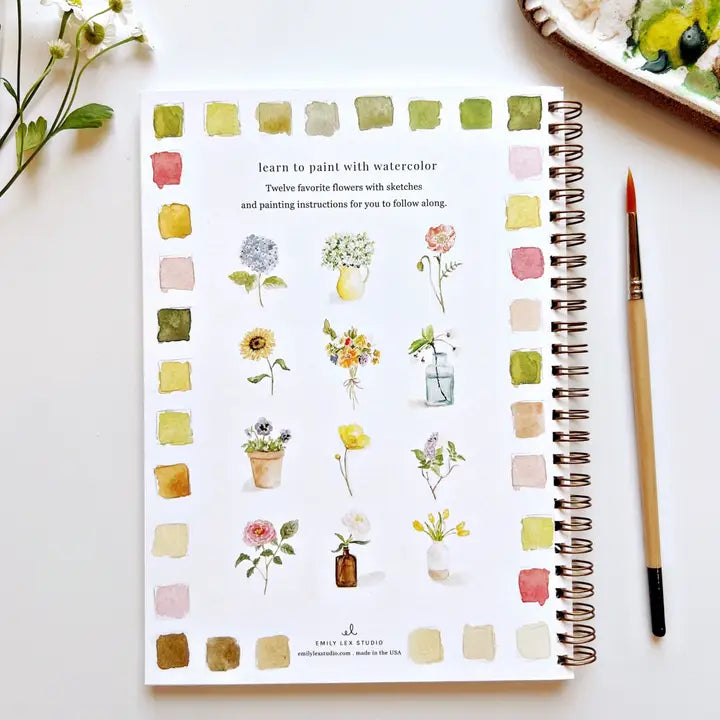 Flowers Watercolor Workbook - Emily Lex Studio