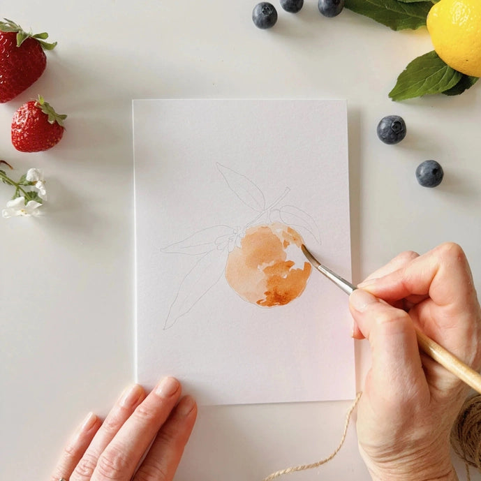 Fruit Paintable Watercolor Notecard Set - Emily Lex Studio