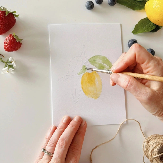 Fruit Paintable Watercolor Notecard Set - Emily Lex Studio