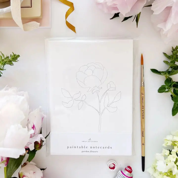 Garden Paintable Watercolor Notecard Set - Emily Lex Studio