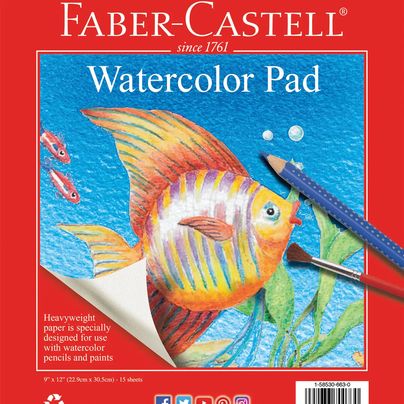 Watercolor Paint Paper Pad 9"x12" Heavy Duty- Faber-Castell