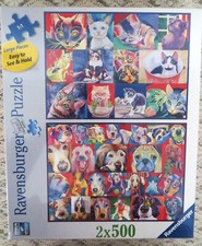 Hello Kitty Kat & Hello Doggie, 2x500 Piece Puzzles, Ravensburger