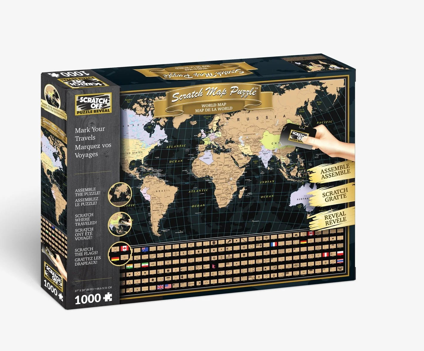 Scratch Map Puzzle, Mark Your Travels, 1000 Piece Puzzle plus Maps