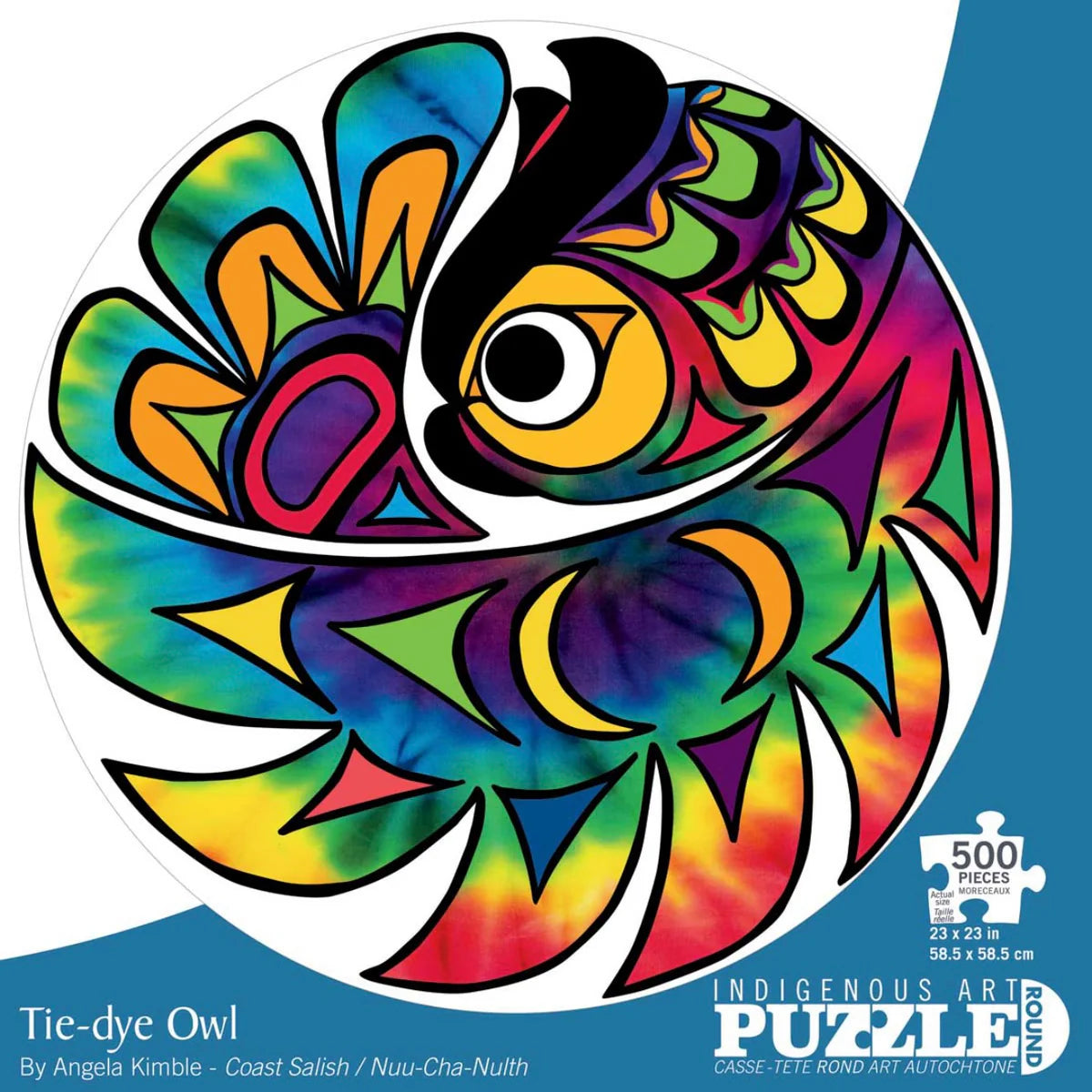 Tie-Dye Owl - Indigenous Art Puzzle - 500 Piece Puzzle