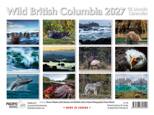 Wild British Columbia 16 month Calendar 2027